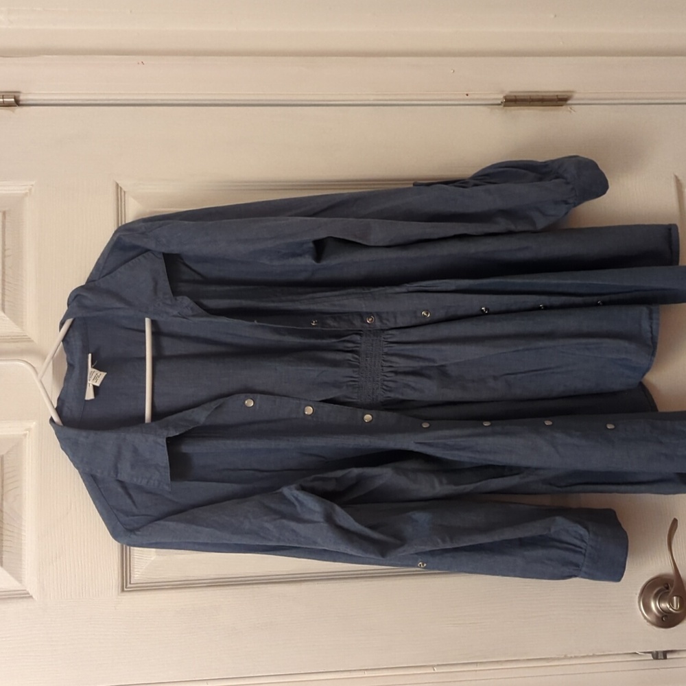 Button up denim blouse